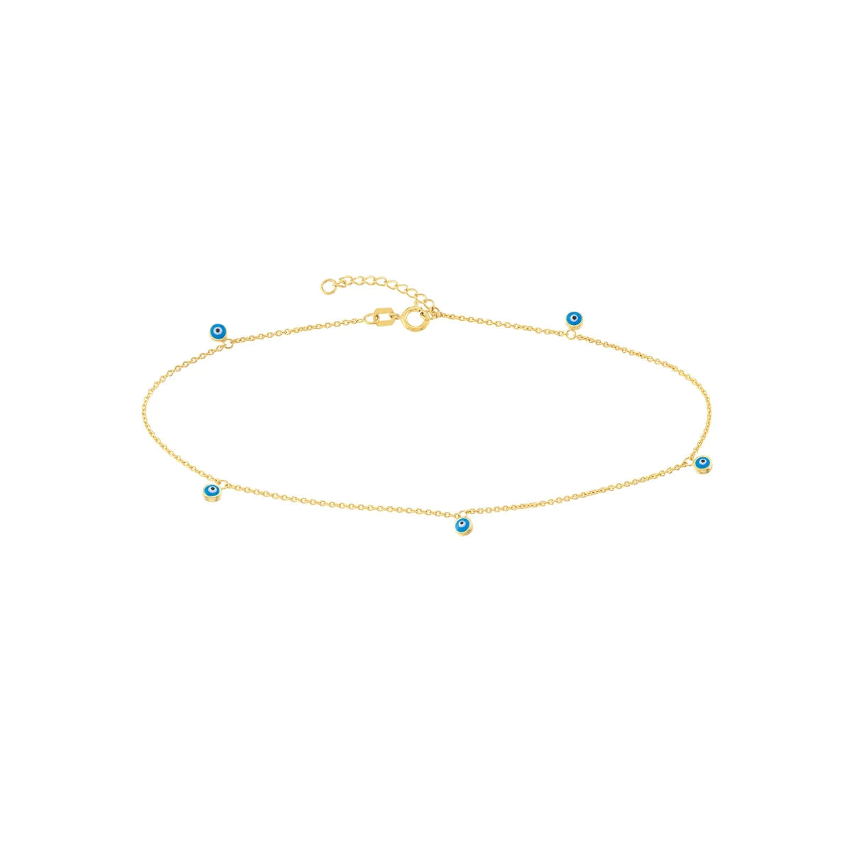 SALT. Fine Jewelry 14K GOLD EVIL EYE DANGLE ANKLET