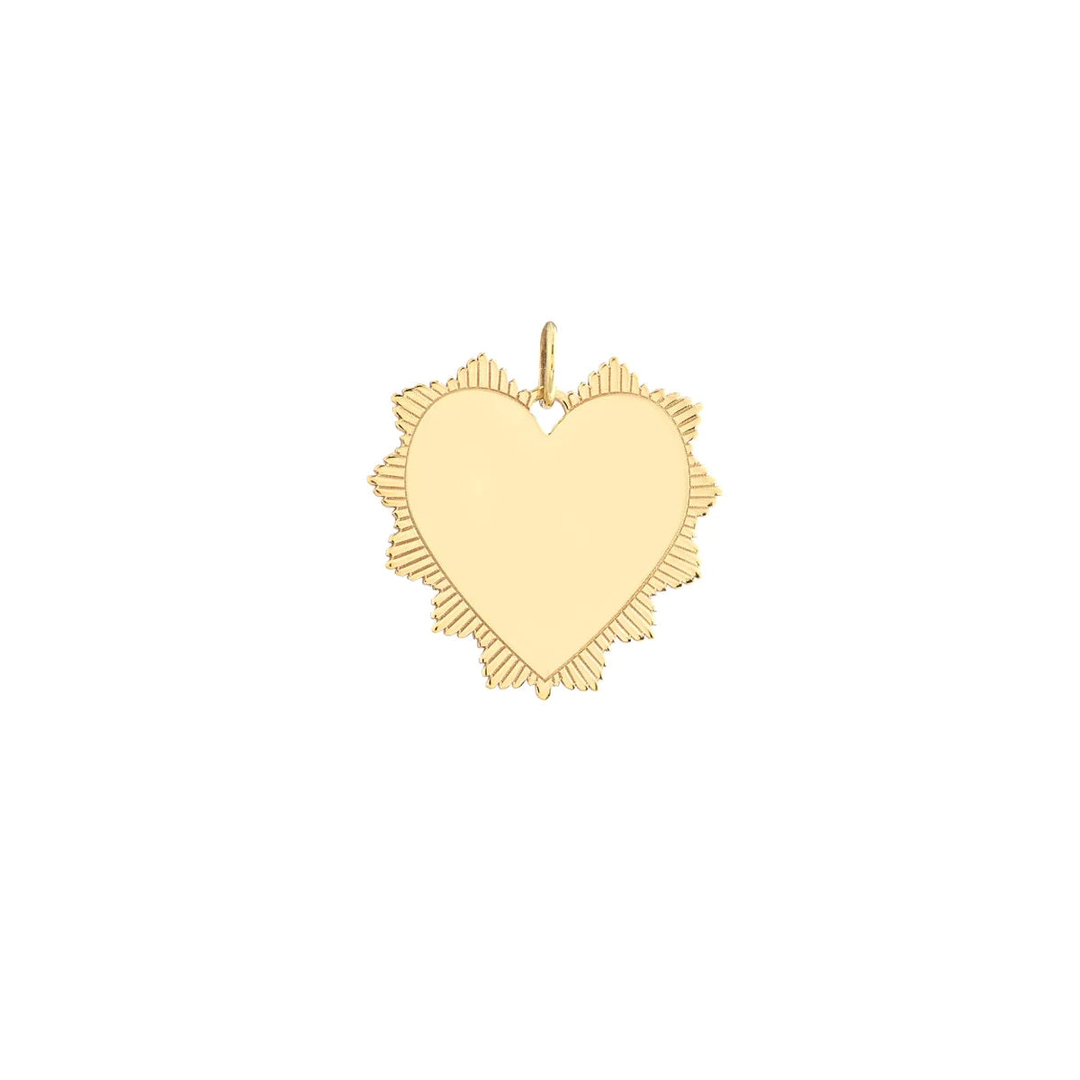 14K GOLD ENGRAVABLE FLUTED HEART CHARM