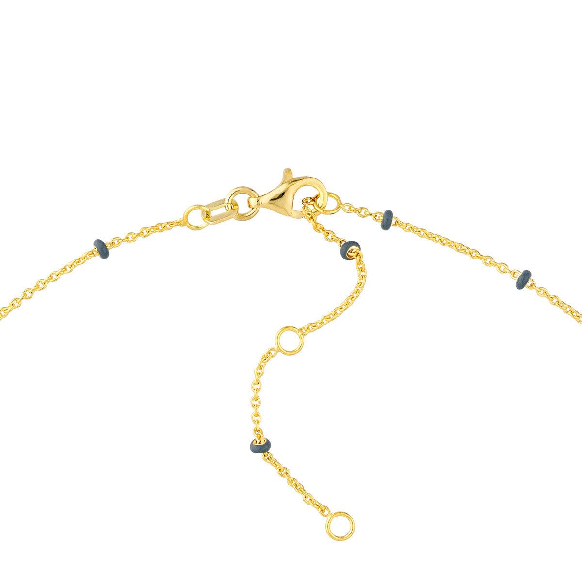 14K GOLD ROLO CHAIN WITH ENAMEL BEADS