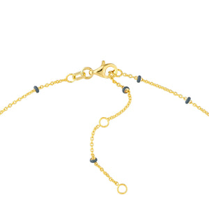 14K GOLD ROLO CHAIN WITH ENAMEL BEADS