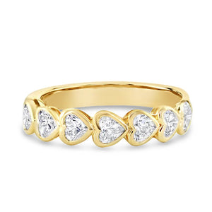 BEZEL SET DIAMOND HEART ETERNITY BAND