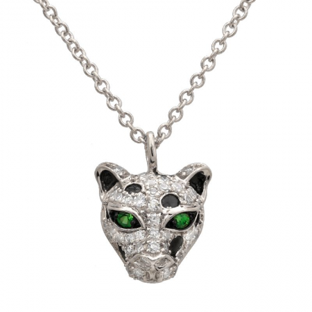 WHITE GOLD DIAMOND JAGUAR NECKLACE