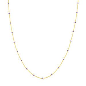 14K GOLD ROLO CHAIN WITH ENAMEL BEADS