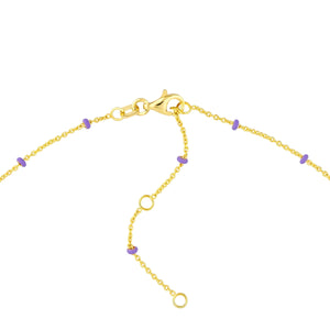 14K GOLD ROLO CHAIN WITH ENAMEL BEADS