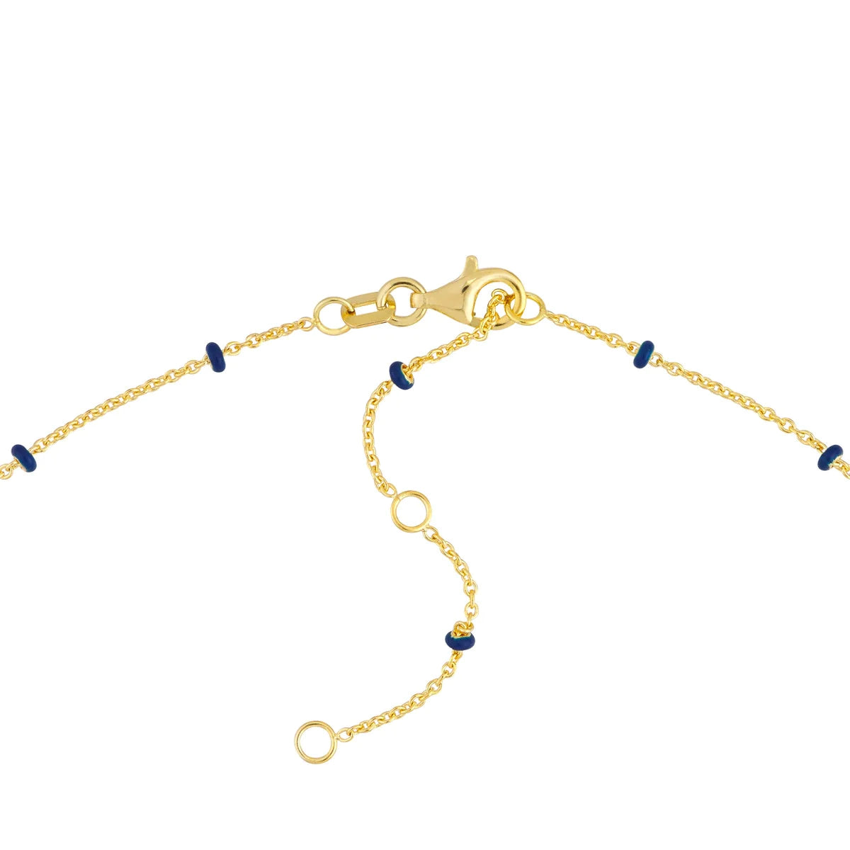 14K GOLD ROLO CHAIN WITH ENAMEL BEADS