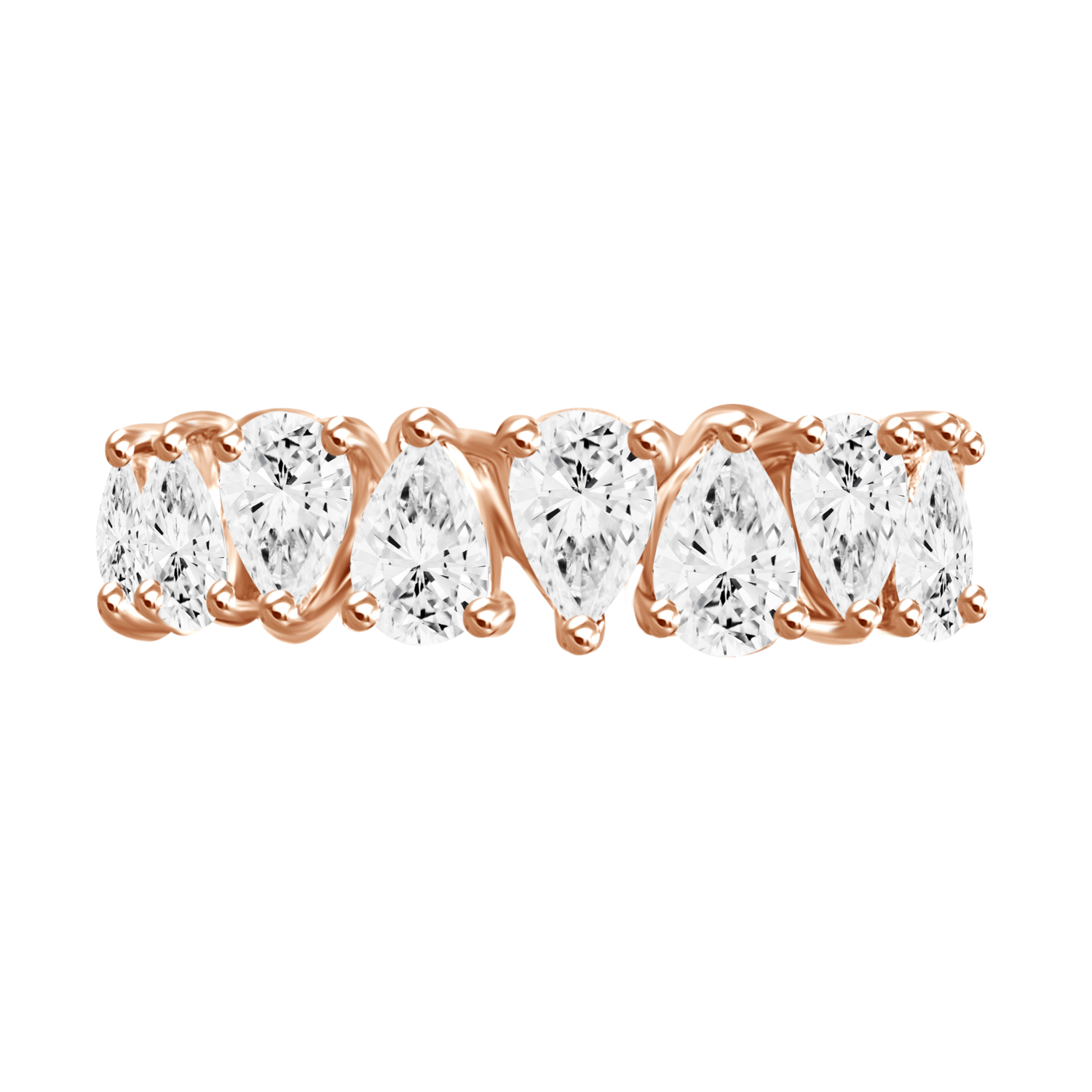 18K Rose Gold Diamond Pear Shaped Eternity Band