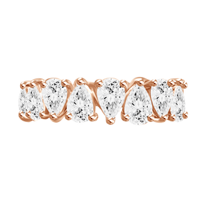 18K Rose Gold Diamond Pear Shaped Eternity Band