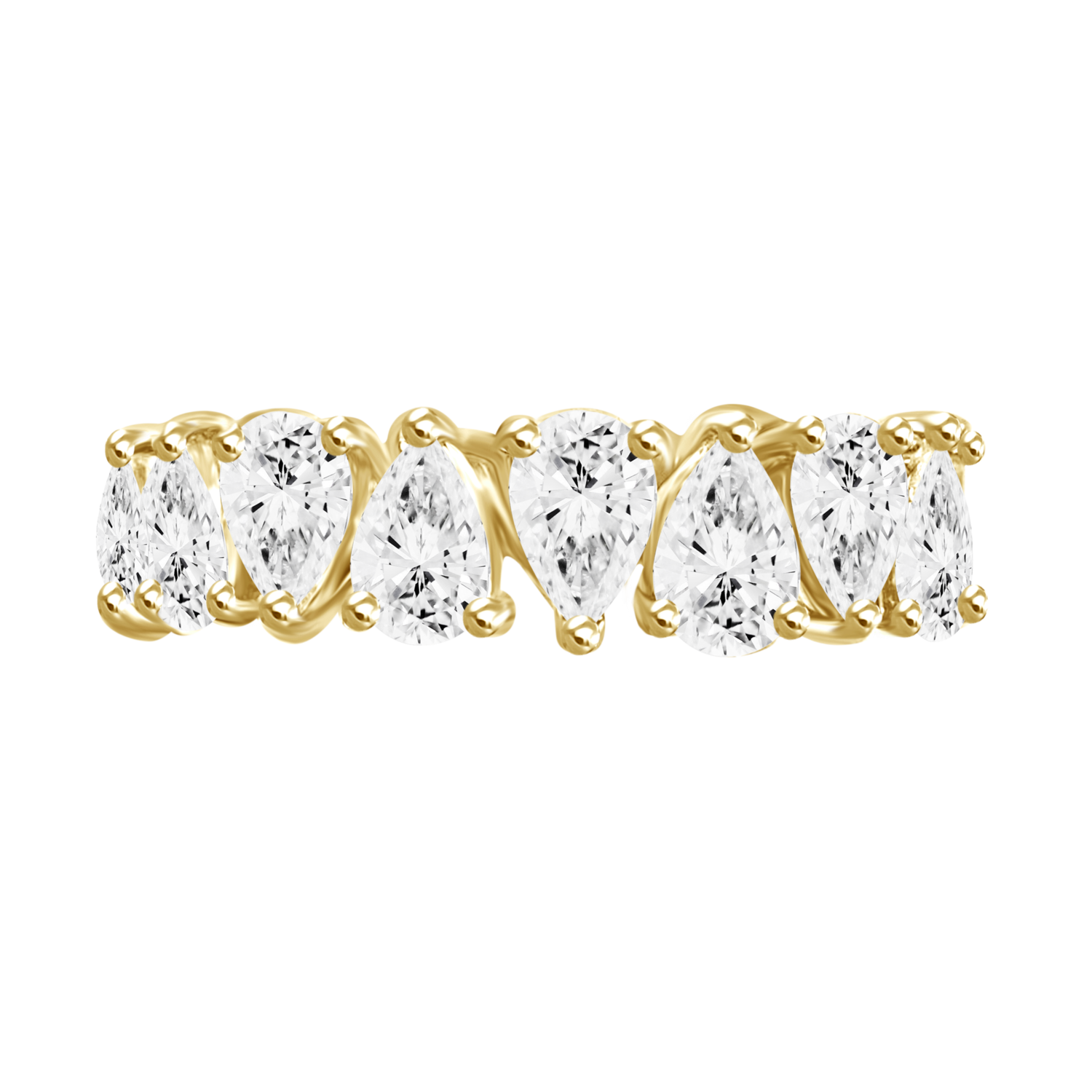 18K Yellow Gold Diamond Pear Shaped Eternity Band