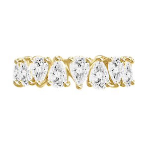 18K Yellow Gold Diamond Pear Shaped Eternity Band