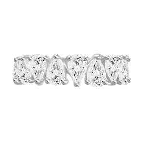 18K White Gold Diamond Pear Shaped Eternity Band