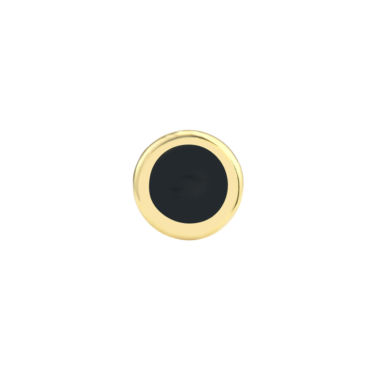 14K GOLD ENAMEL ROUND STUD EARRINGS