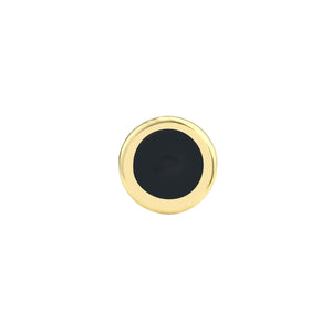 14K GOLD ENAMEL ROUND STUD EARRINGS