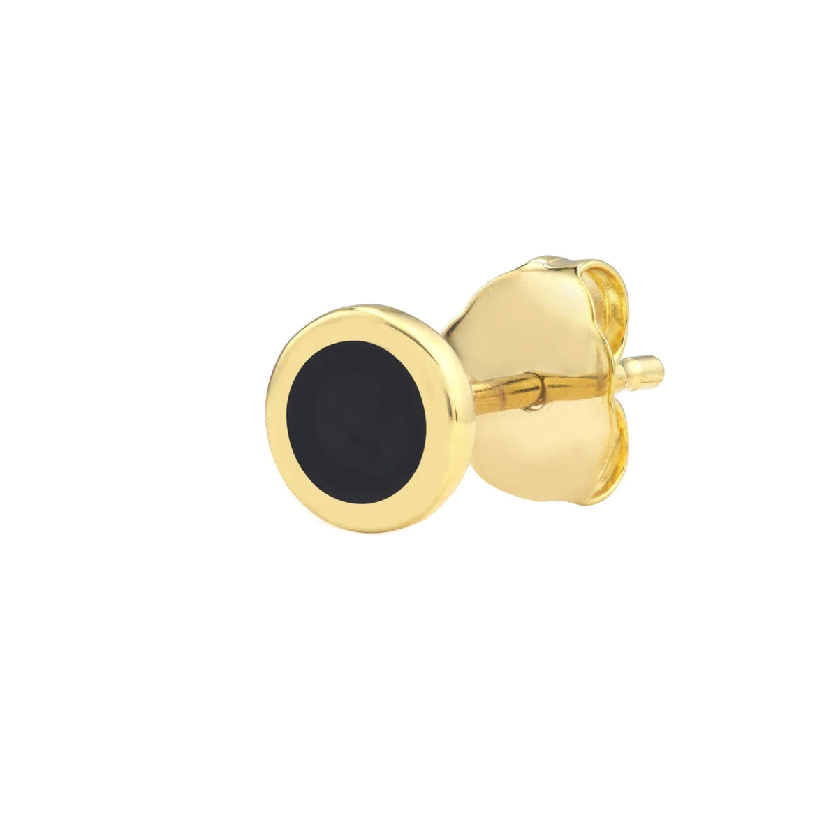 14K GOLD ENAMEL ROUND STUD EARRINGS