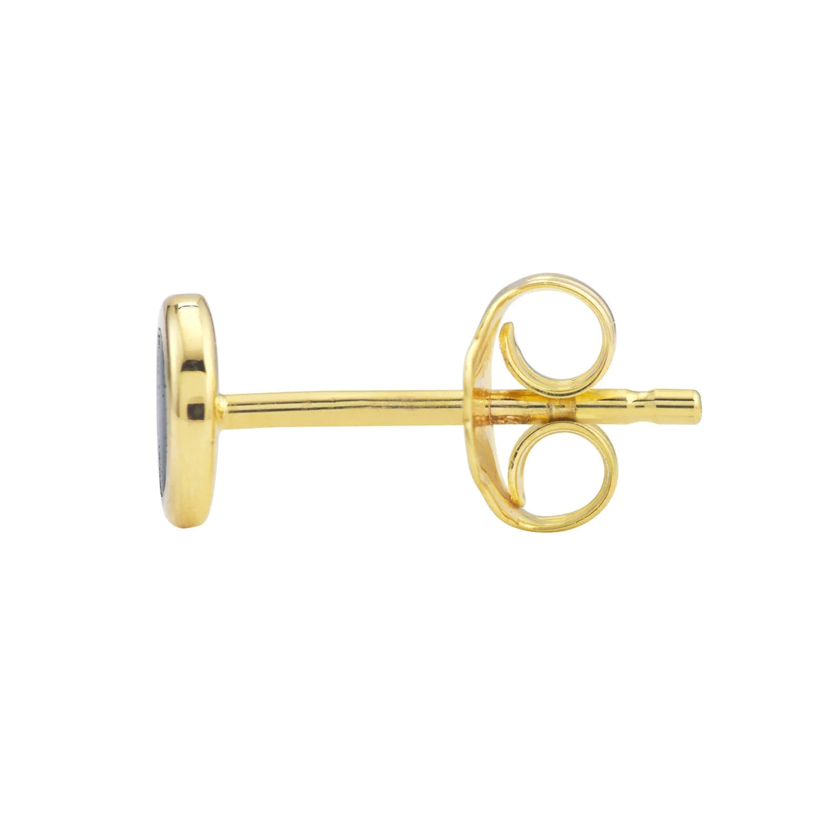 14K GOLD ENAMEL ROUND STUD EARRINGS