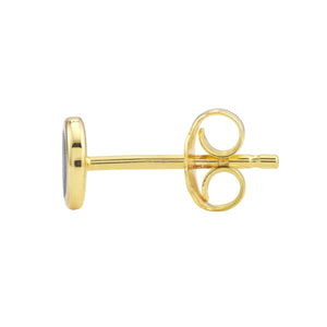 14K GOLD ENAMEL ROUND STUD EARRINGS