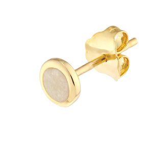 14K GOLD ENAMEL ROUND STUD EARRINGS