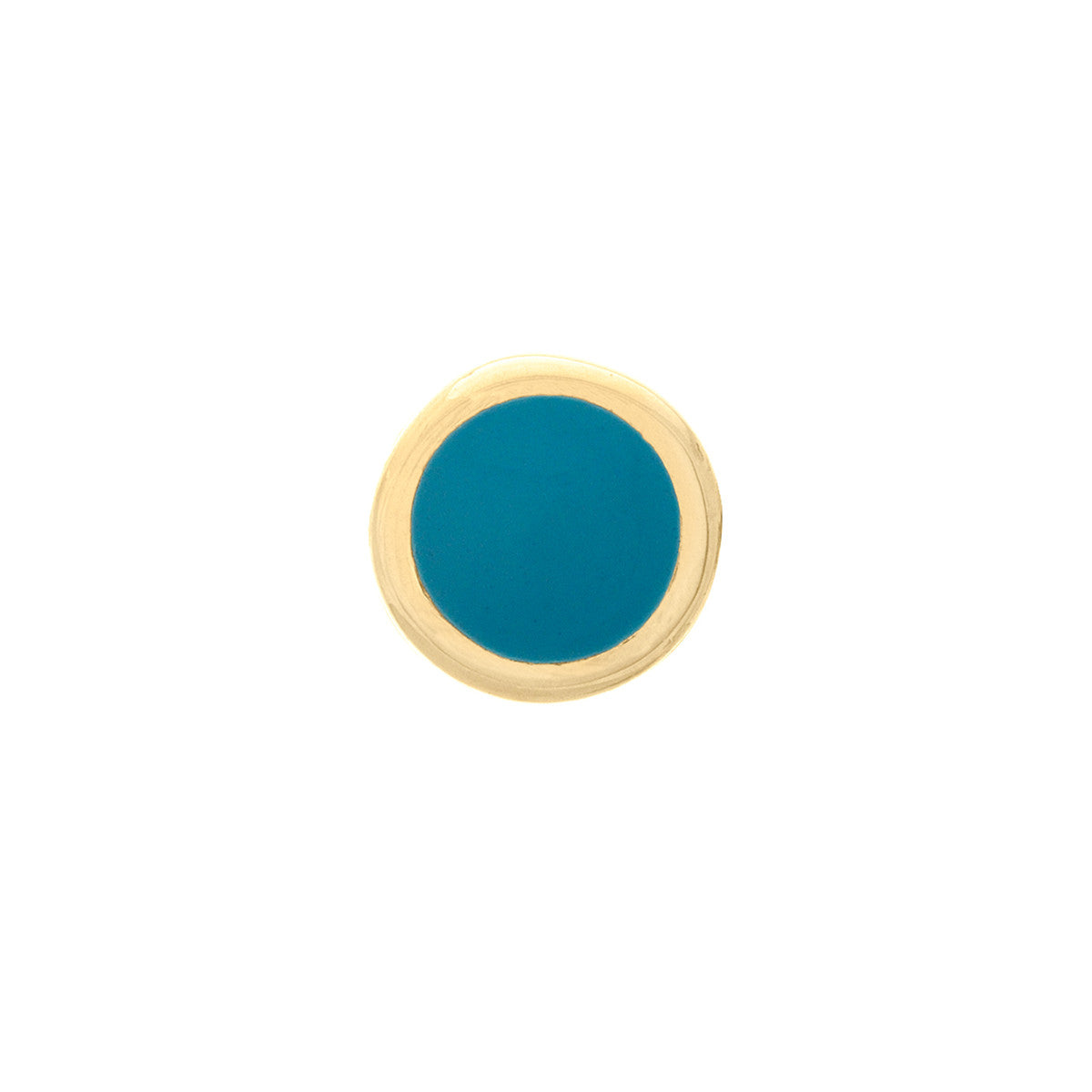 14K GOLD ENAMEL ROUND STUD EARRINGS