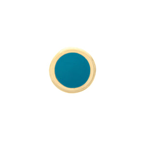 14K GOLD ENAMEL ROUND STUD EARRINGS