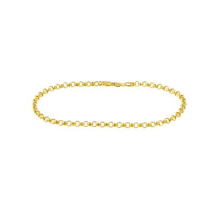 14K GOLD HOLLOW LINK ROLO CHAIN ANKLET