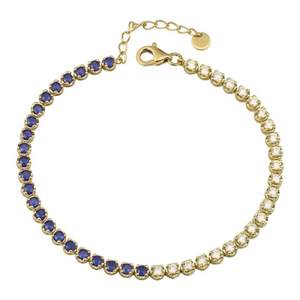 HALF BLUE SAPPHIRE AND DIAMOND TENNIS BRACELET