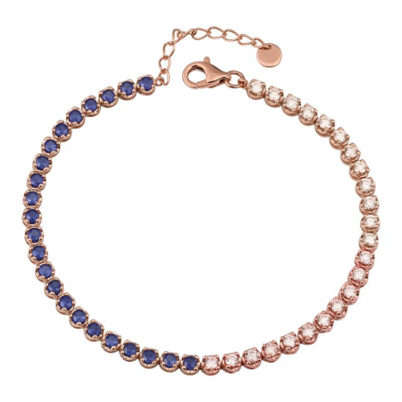 HALF BLUE SAPPHIRE AND DIAMOND TENNIS BRACELET
