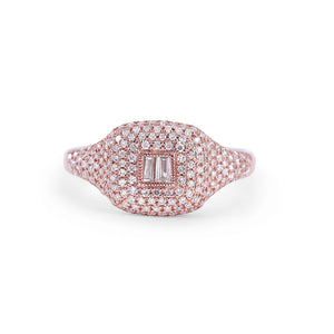 BAGUETTE DIAMOND SIGNET RING