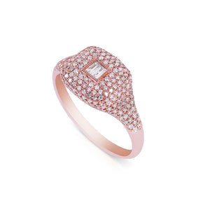 BAGUETTE DIAMOND SIGNET RING