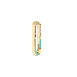 14K GOLD ENAMEL AND DIAMOND PUSH LOCK CONNECTOR