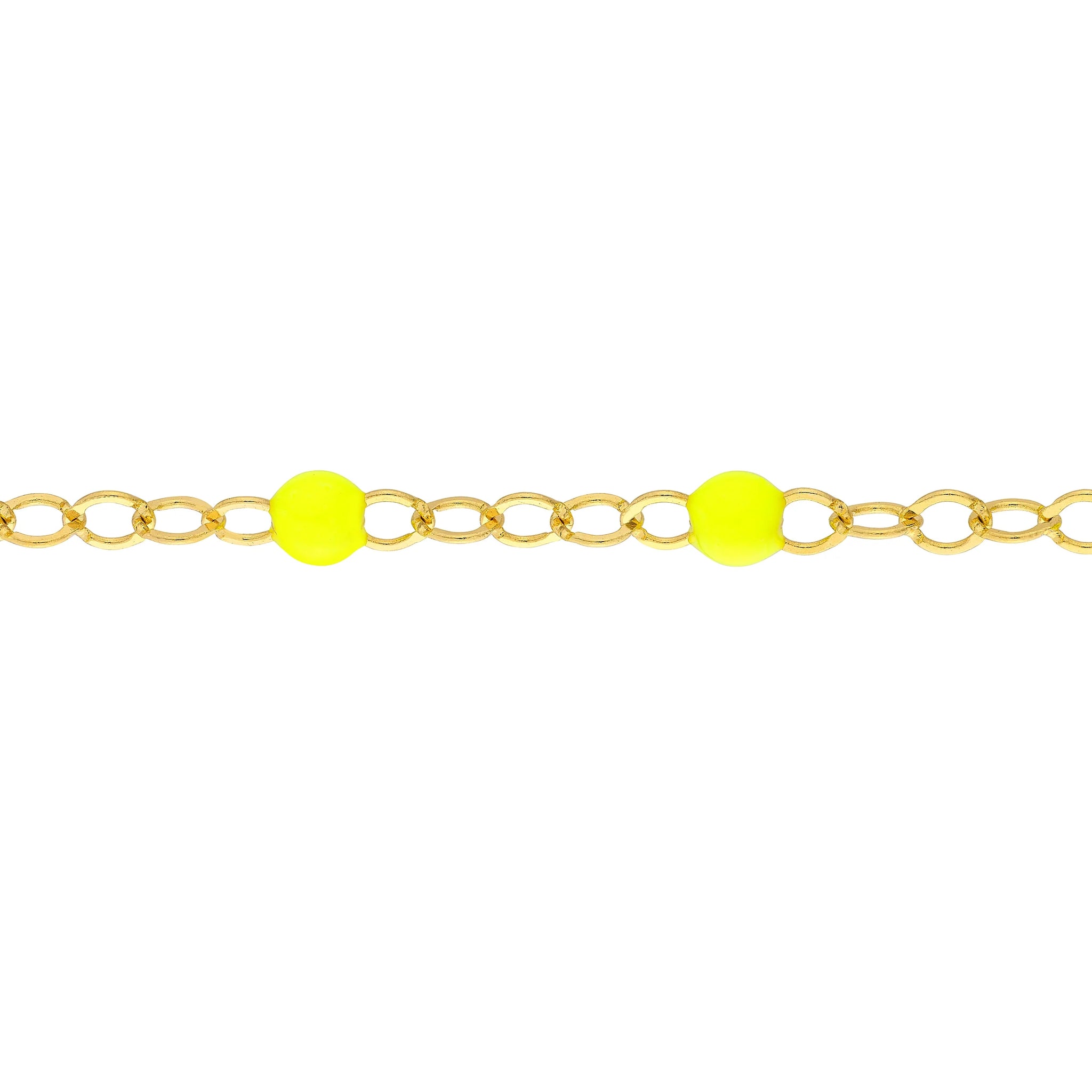 14K GOLD CHAIN WITH ENAMEL BEAD BRACELET